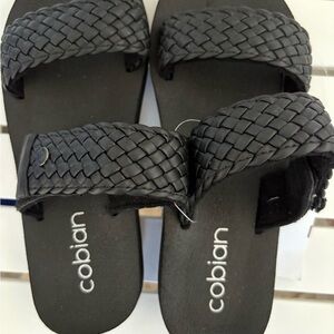 Women’s COBIAN Dual Strap Slides Black Size 6 NEW